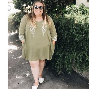 Light Green Embroidered Dress